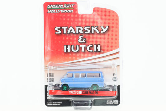 1:64 Starsky & Hutch 1972 Ford Club Wagon metallic blau Greenlight Hollywood