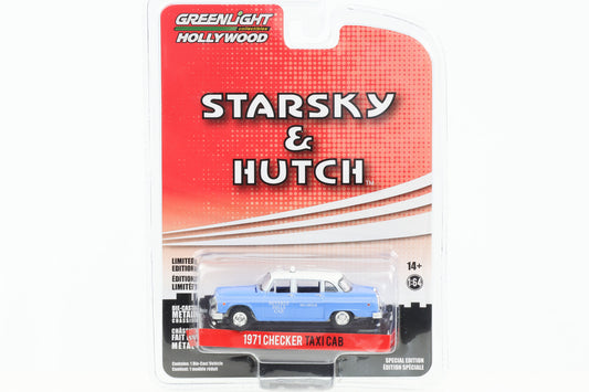 1:64 Starsky & Hutch 1971 Checker Taxi CAB blau-weiß Greenlight Hollywood