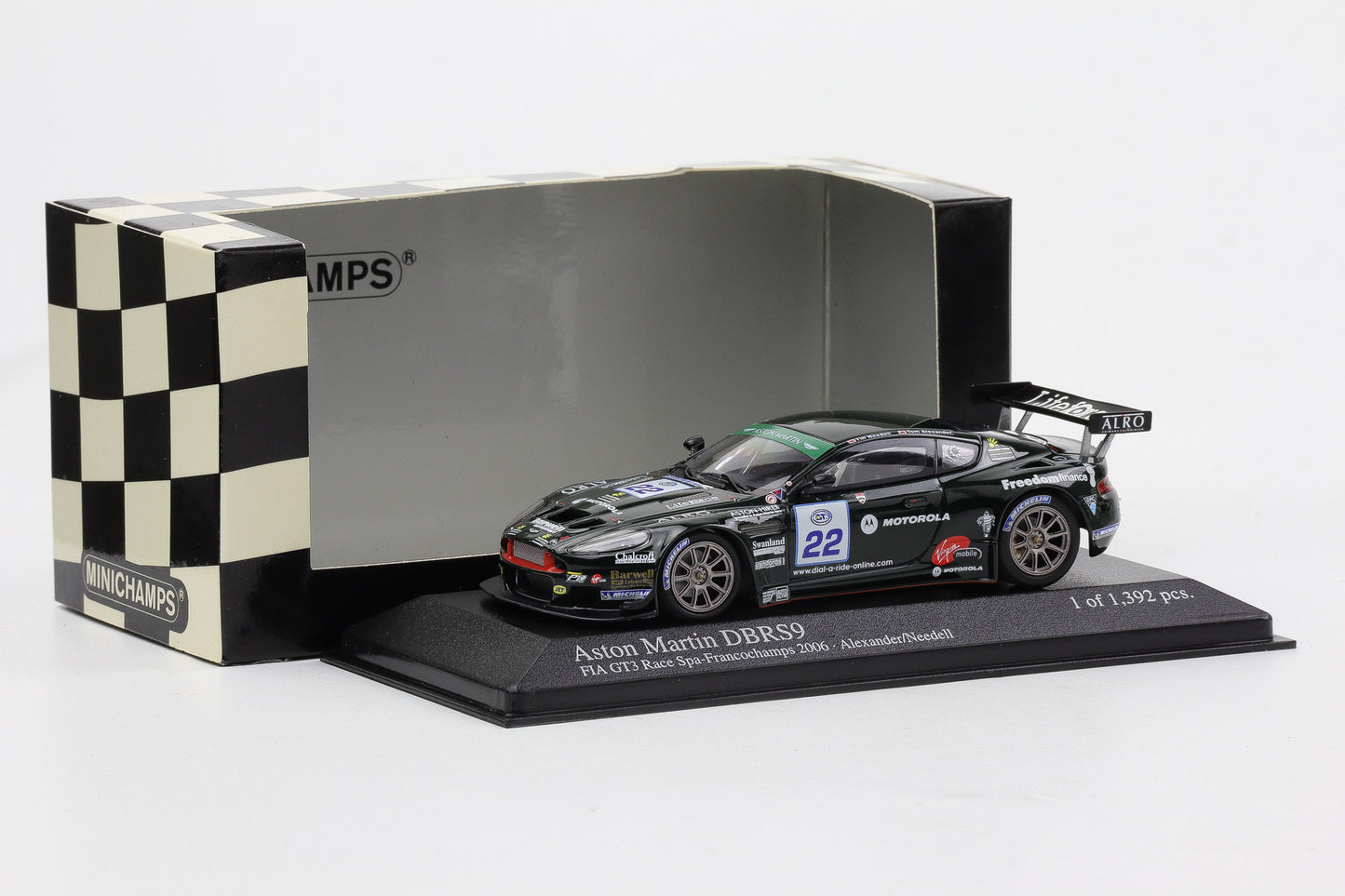 1:43 Minichamps Aston Martin DBRS9 FIA GT3 Race Spa 2006 #22 Alexander Needell