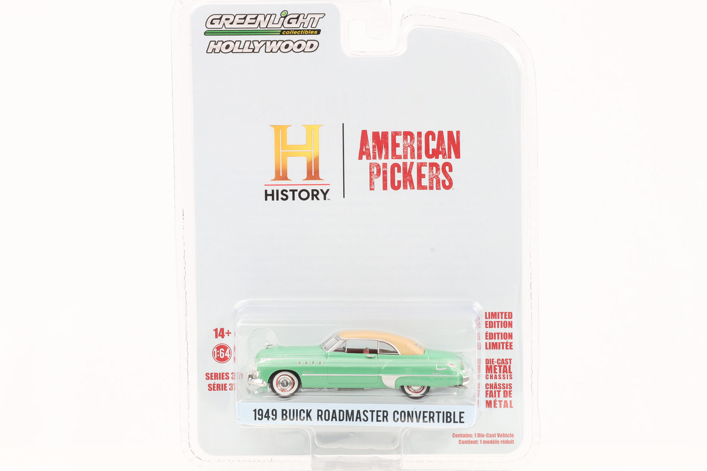 1:64 American Pickers 1949 Buick Roadmaster Convertible Greenlight Hollywood