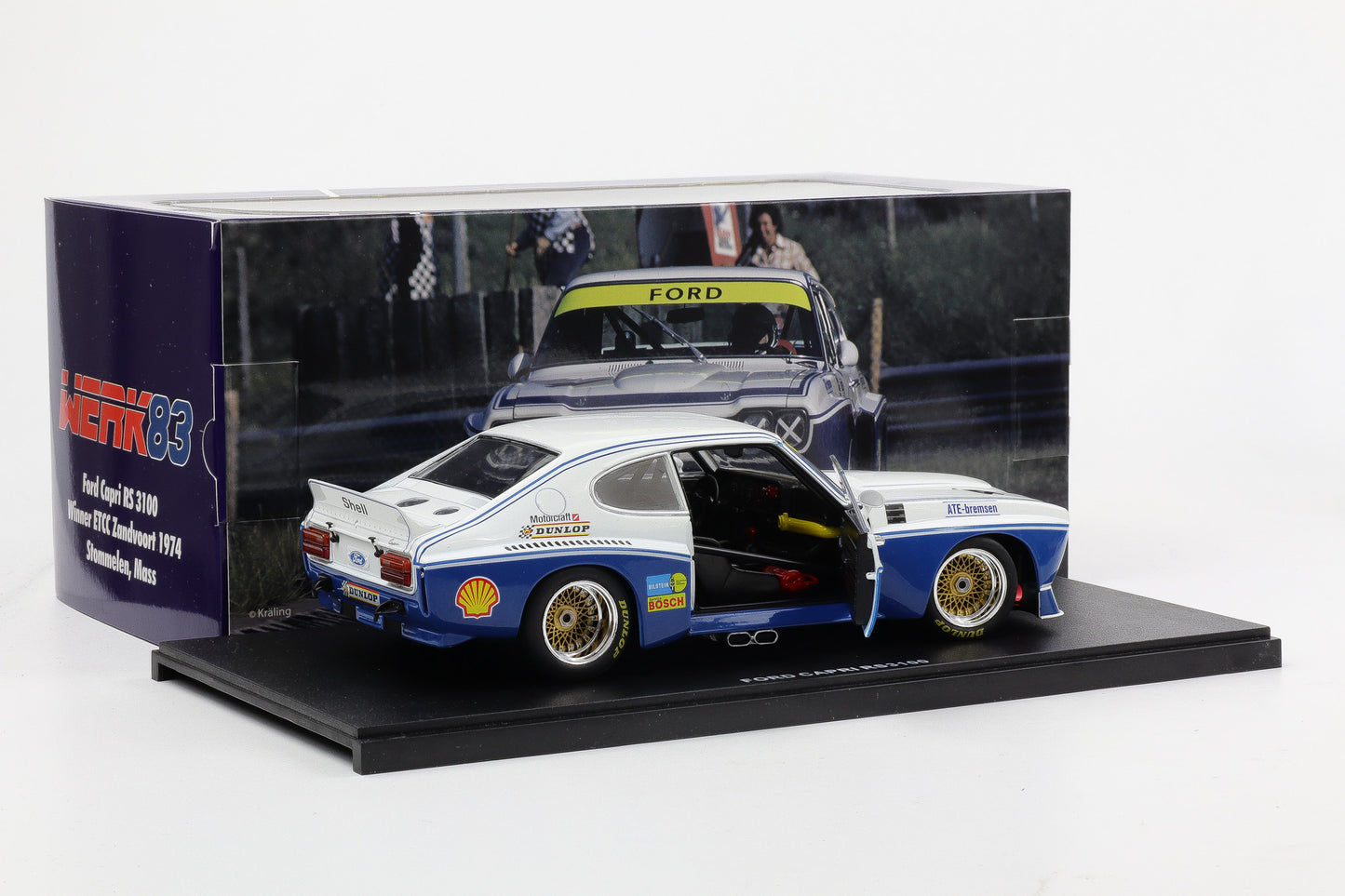 1:18 Werk83 Ford Capri RS 3100 #4 Sieger ETCC Zandvoort 1974 R.Stommelen J.Mass