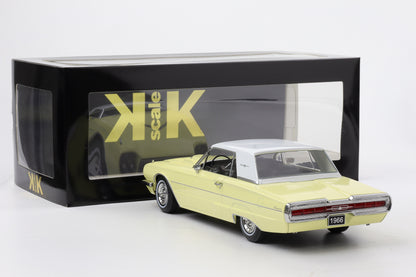 1:18 KK-Scale Ford Thunderbird Hardtop Coupe 1966 hellgelb weiß „Flair Birds“