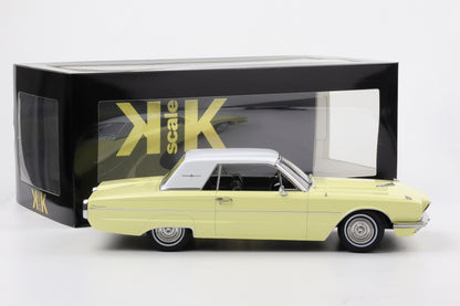 1:18 KK-Scale Ford Thunderbird Hardtop Coupe 1966 hellgelb weiß „Flair Birds“