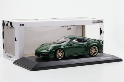 1:18 Minichamps Porsche 911 992 Turbo S Coupe Sport Design 2024 grün 300 pcs