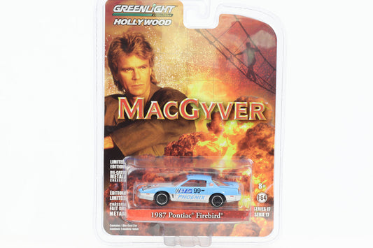 1:64 Mac Gyver 1987 Pontiac Firebird Phoenix blau Greenlight Hollywood