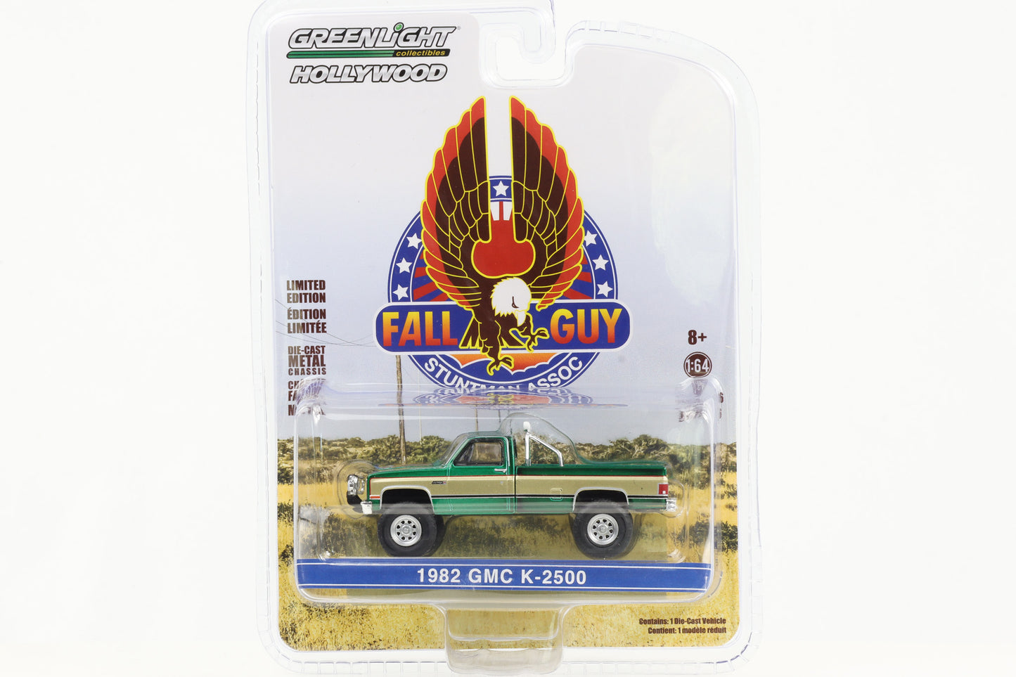 1:64 Fall Guy 1982 GMC K-2500 metallic-green-gold Greenlight Hollywood