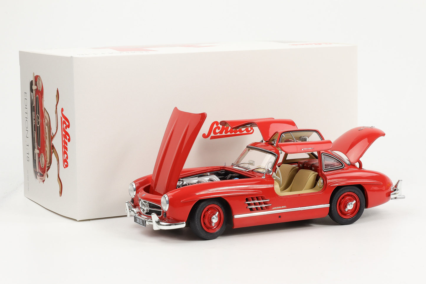 1:18 Schuco Mercedes 300 SL W198 Gullwing 1957 full opening 450060100