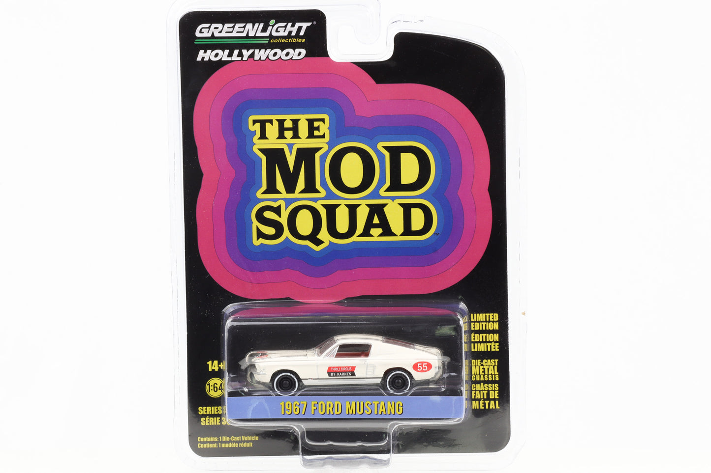 1:64 The Mod Squad 1967 Ford Mustang cremeweiß Greenlight Hollywood