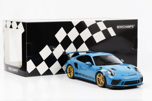 1:18 Porsche 911 991.2 GT3 RS 2019 blau golden Magnesium Wheels Minichamps Limited Edition