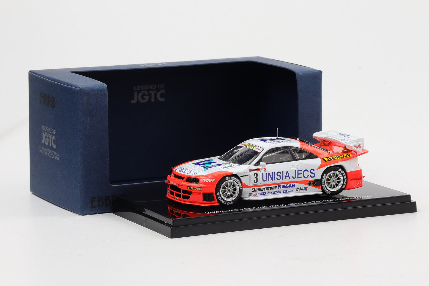 1:43 Ebbro Unisa JECS Nissan Skyline R33 JGTC 1998 High down force 44255