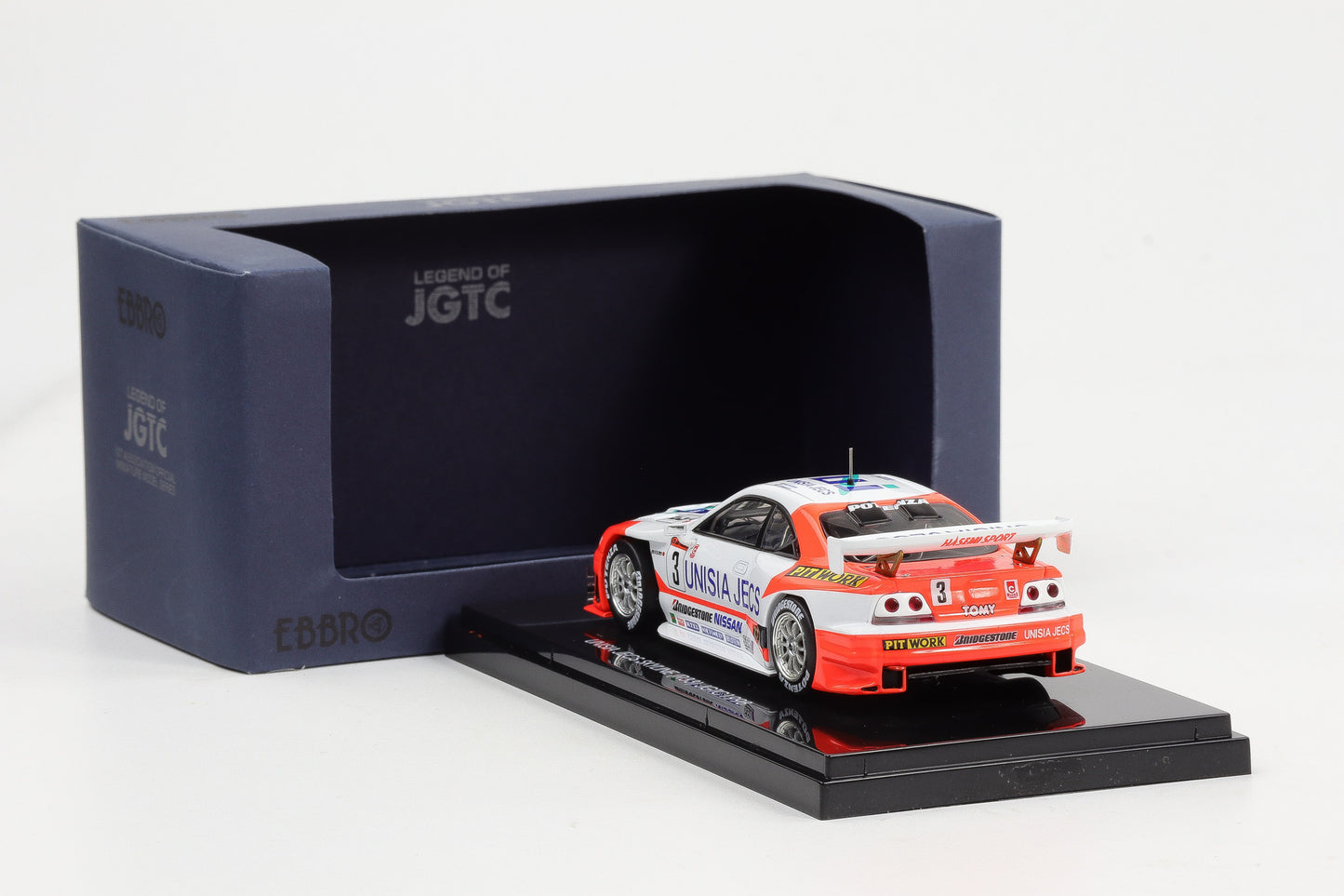 1:43 Ebbro Unisa JECS Nissan Skyline R33 JGTC 1998 #3 M. Hasemi T Tanaka diecast