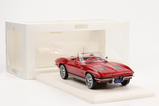 1:18 Norev Chevrolet Corvette Sting Ray Cabriolet 1963 Riverside rot Verdeck