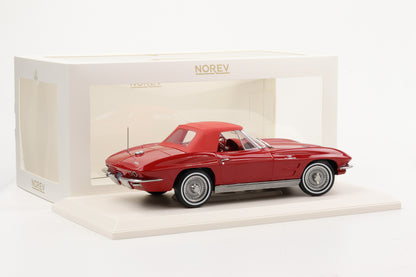 1:18 Norev Chevrolet Corvette Sting Ray Cabriolet 1963 Riverside rot Verdeck