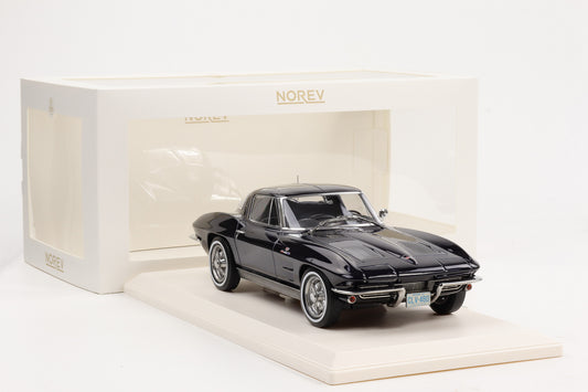 1:18 Norev Chevrolet Corvette Sting Ray Coupe 1963 Daytona blau 200 pcs
