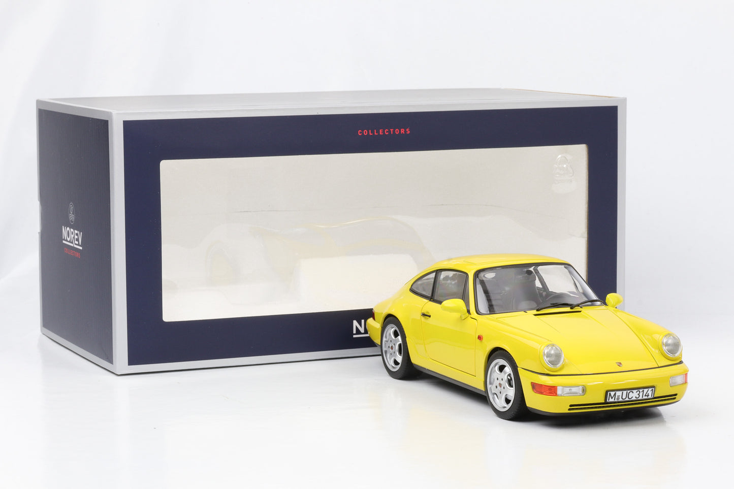 1:18 Porsche 911 964 Carrera 2 Coupe gelb 1990 Norev 187328 full opening