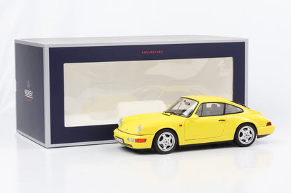 1:18 Porsche 911 964 Carrera 2 Coupe gelb 1990 Norev 187328 full opening