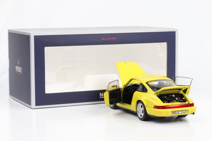 1:18 Porsche 911 964 Carrera 2 Coupe gelb 1990 Norev 187328 full opening