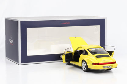 1:18 Porsche 911 964 Carrera 2 Coupe gelb 1990 Norev 187328 full opening