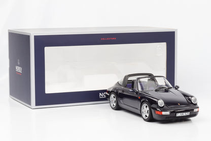 1:18 Porsche 911 964 Carrera 4 Targa blau metallic 1991 Norev 187340 full opening