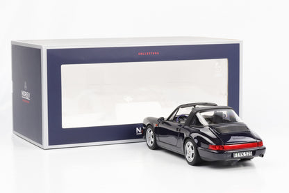 1:18 Porsche 911 964 Carrera 4 Targa blau metallic 1991 Norev 187340 full opening