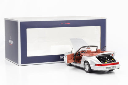 1:18 Porsche 911 964 Carrera 2 Cabriolet silber 1991 Norev 187330 full opening