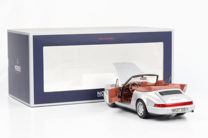 1:18 Porsche 911 964 Carrera 2 Cabriolet silber 1991 Norev 187330 full opening