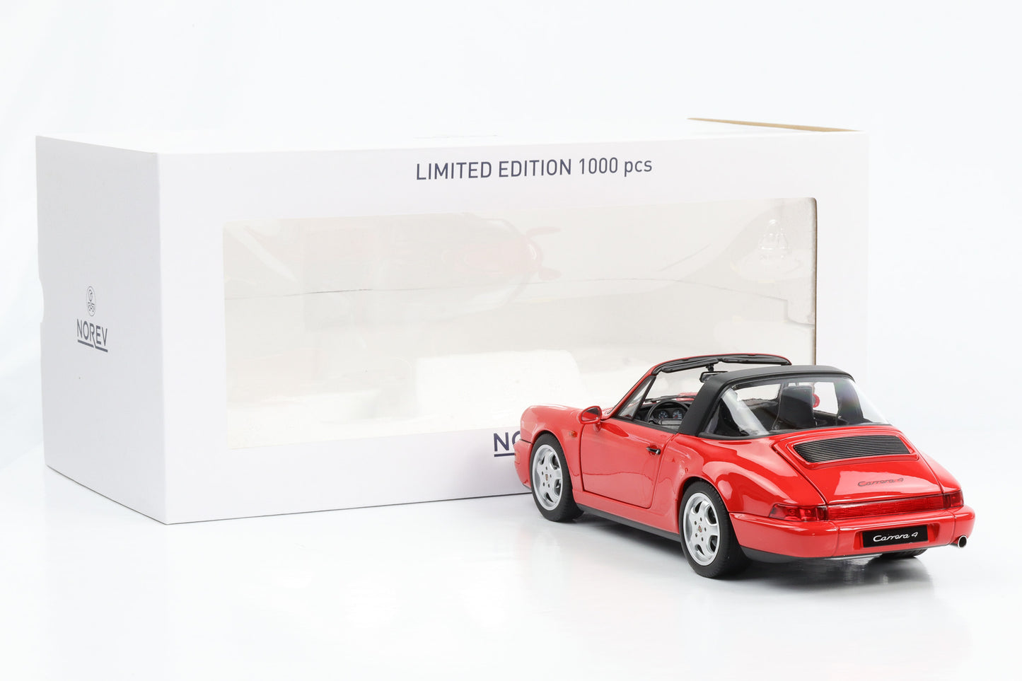 1:18 Porsche 911 964 Carrera 4 Targa rot 1991 Norev 187325 full opening