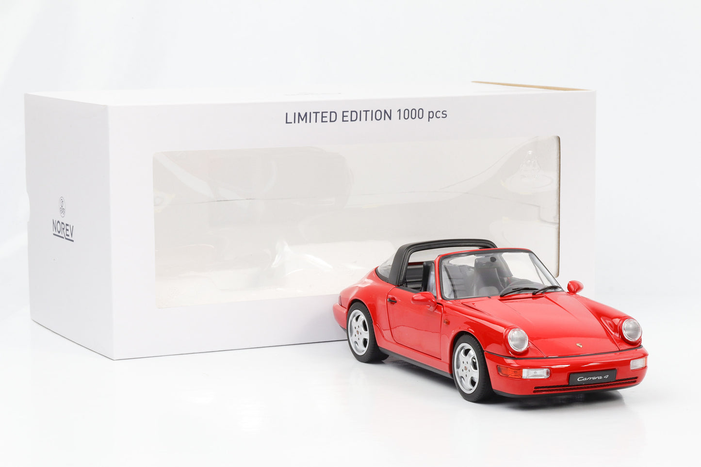 1:18 Porsche 911 964 Carrera 4 Targa rot 1991 Norev 187325 full opening