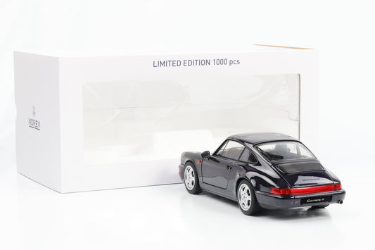 1:18 Porsche 911 964 Carrera 4 Coupe blau metallic 1990 Norev 187324 full opening