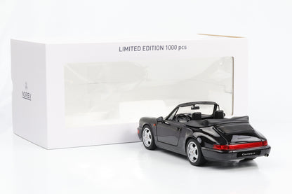 1:18 Porsche 911 964 Carrera 4 Cabriolet black metallic 1991 Norev 187332 full opening