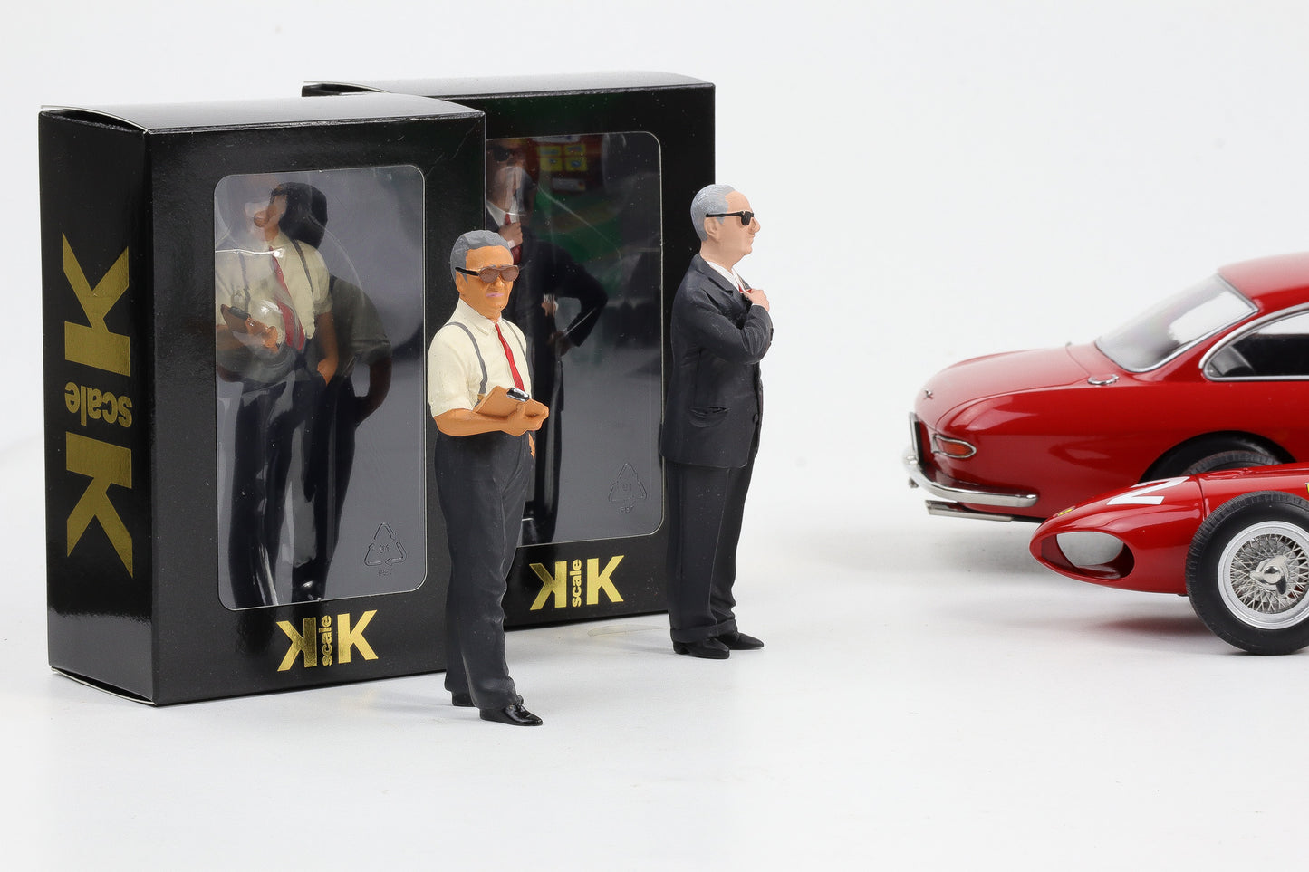 1:18 KK-Scale Figur Enzo Ferrari Set 2 Figuren Resin bemalt / ohne Fahrzeug