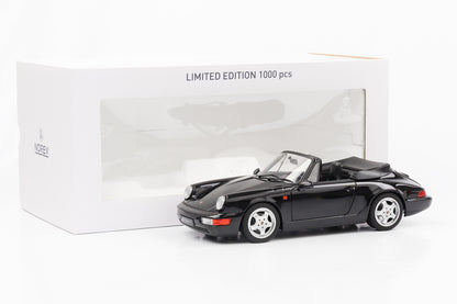 1:18 Porsche 911 964 Carrera 4 Cabriolet black metallic 1991 Norev 187332 full opening