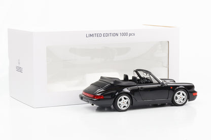 1:18 Porsche 911 964 Carrera 4 Cabriolet black metallic 1991 Norev 187332 full opening