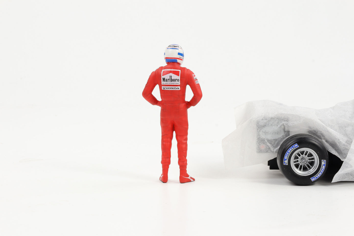 1:18 Cartrix Figur Prost McLaren Honda 1989 Formel 1 ca. 10cm bemalt