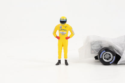 1:18 Cartrix Figur Ayrton Senna Lotus 1987 Formel 1 ca. 10cm gelb bemalt
