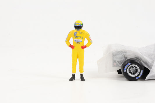 1:18 Cartrix Figur Ayrton Senna Lotus 1987 Formel 1 ca. 10cm gelb bemalt