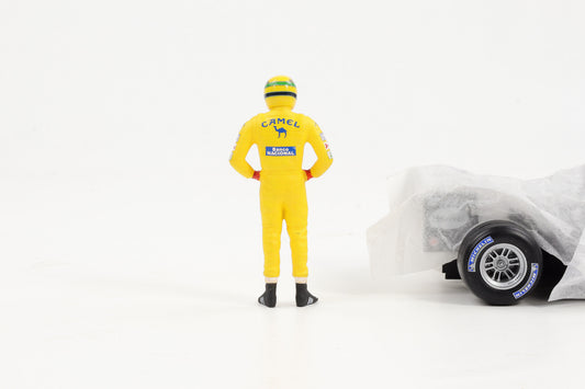 1:18 Cartrix Figur Ayrton Senna Lotus 1987 Formel 1 ca. 10cm gelb bemalt