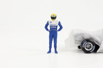 1:18 Cartrix Figur Ayrton Senna Williams 1994 Formel 1 ca. 10cm blau bemalt