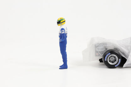 1:18 Cartrix Figur Ayrton Senna Williams 1994 Formel 1 ca. 10cm blau bemalt