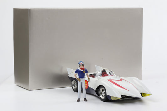 1:18 Speed Racer Go Go MACH 5 White Version Alu mit Figur Go Mifune