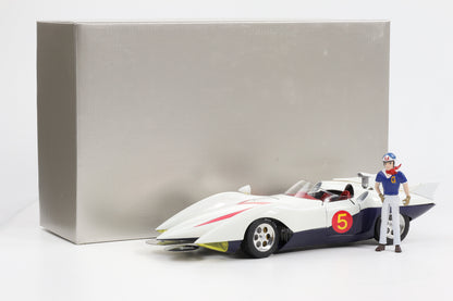 1:18 Speed Racer Go Go MACH 5 White Version Alu mit Figur Go Mifune