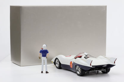 1:18 Speed Racer Go Go MACH 5 White Version Alu mit Figur Go Mifune