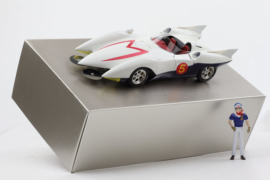 1:18 Speed Racer Go Go MACH 5 White Version Alu mit Figur Go Mifune