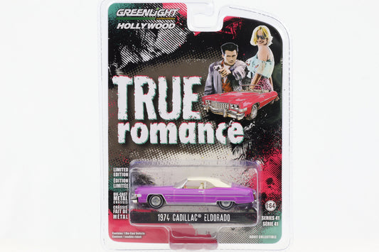 1:64 True Romance 1974 Cadillac Eldorado lila Greenlight Hollywood