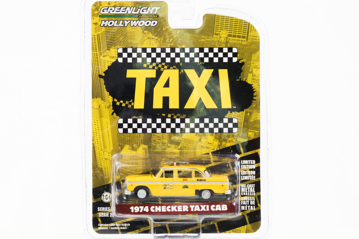 1:64 TV Show Taxi - 1974 Checker Taxi CAB gelb Greenlight Hollywood