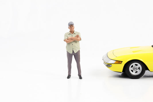 1:18 Figur Mann mit Cap Weekend Car Show Zuschauer Diorama Figuren