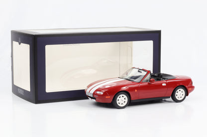 1:18 Mazda MX-5 rot mit weissen Streifen 1989 Norev 188021 limited