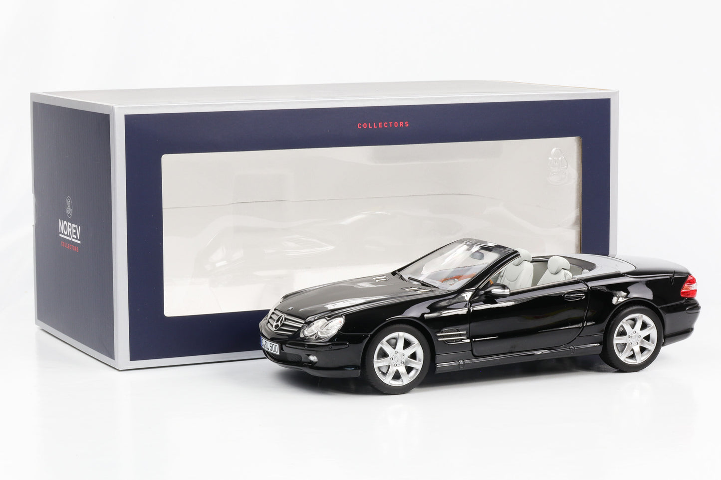 1:18 Mercedes-Benz SL500 R230 mit Hardtop schwarz 2003 Norev