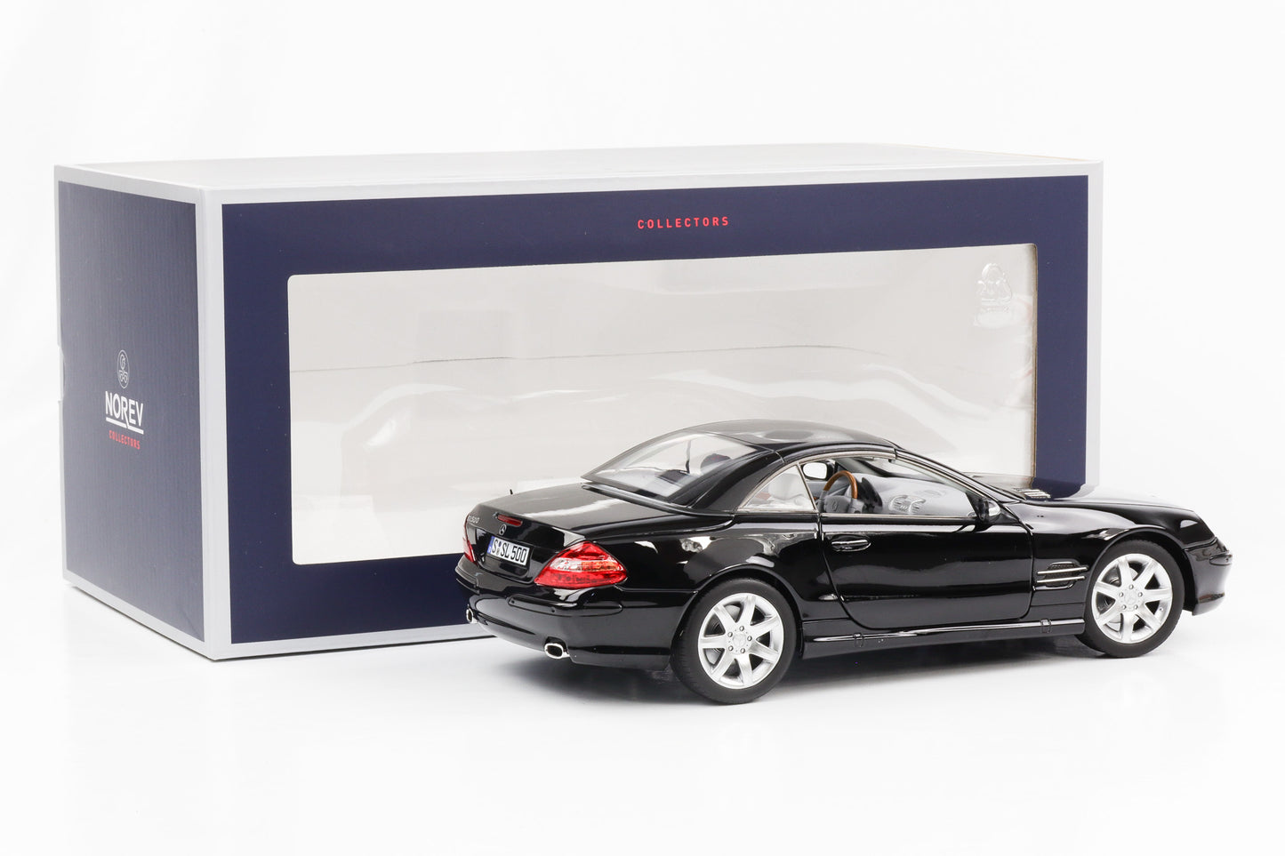 1:18 Mercedes-Benz SL500 R230 mit Hardtop schwarz 2003 Norev