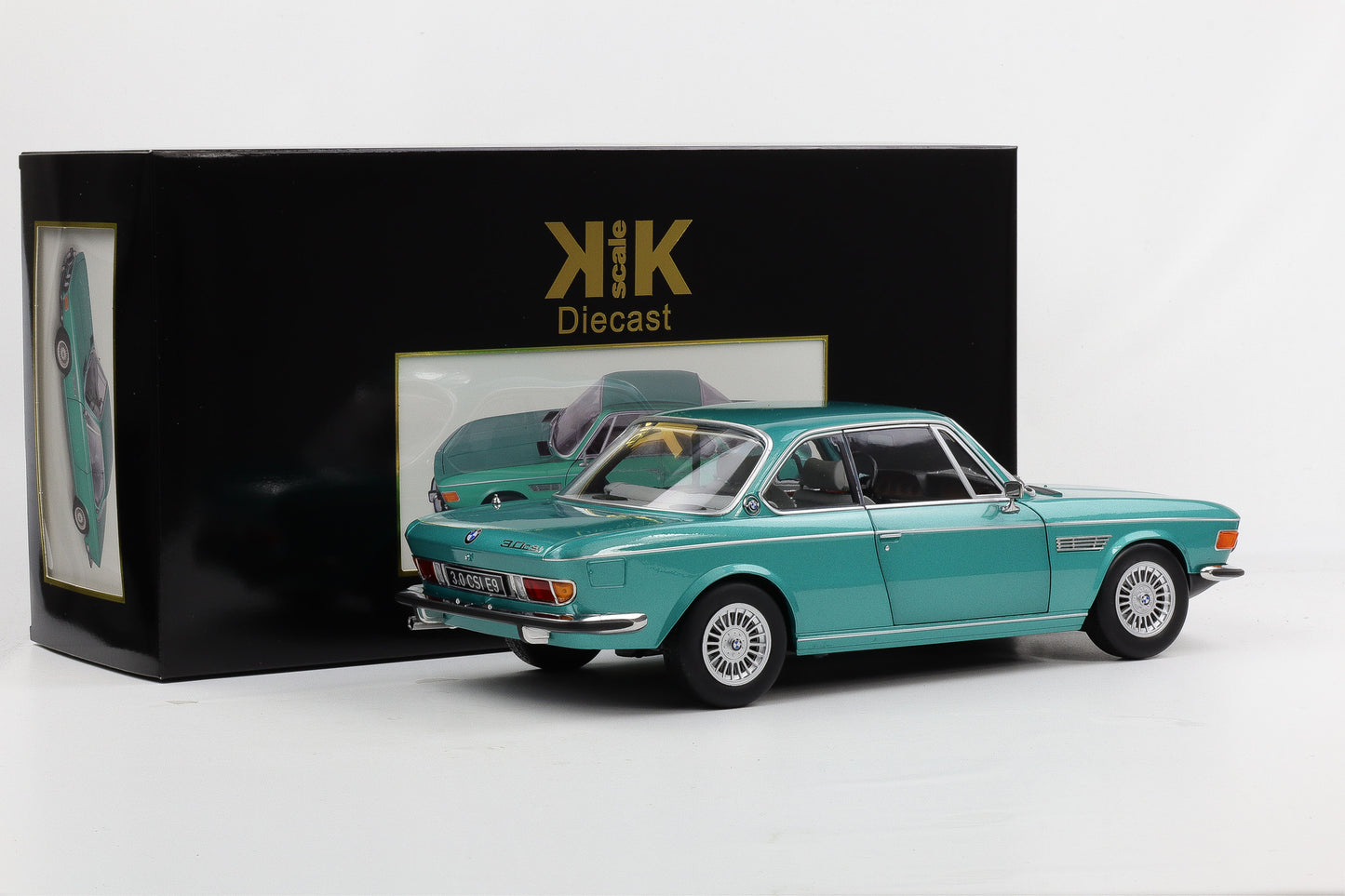 1:12 KK-Scale BMW 3.0 CSI E9 mit Alpina Felgen 1971 türkis metallic diecast